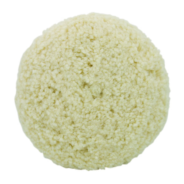 9"/229mm Cutting Pad - Heavy-Cut White Wool - Double-Sided Screw-On