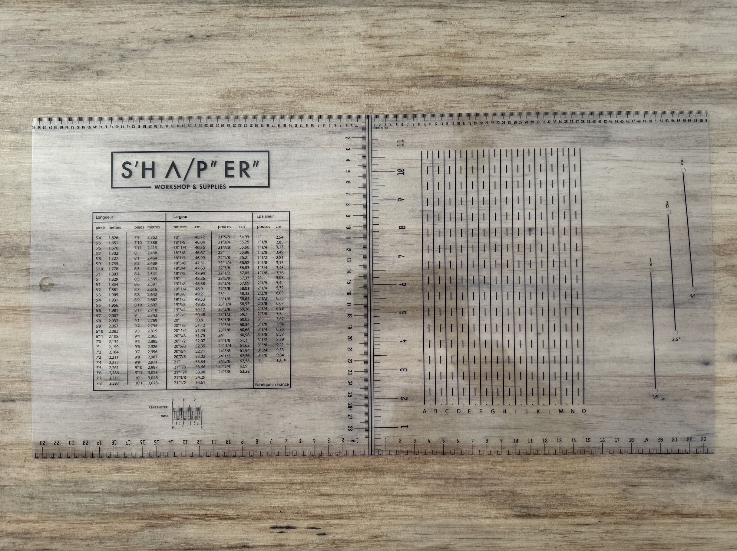 Shaper's Layout Transparent Measuring Template